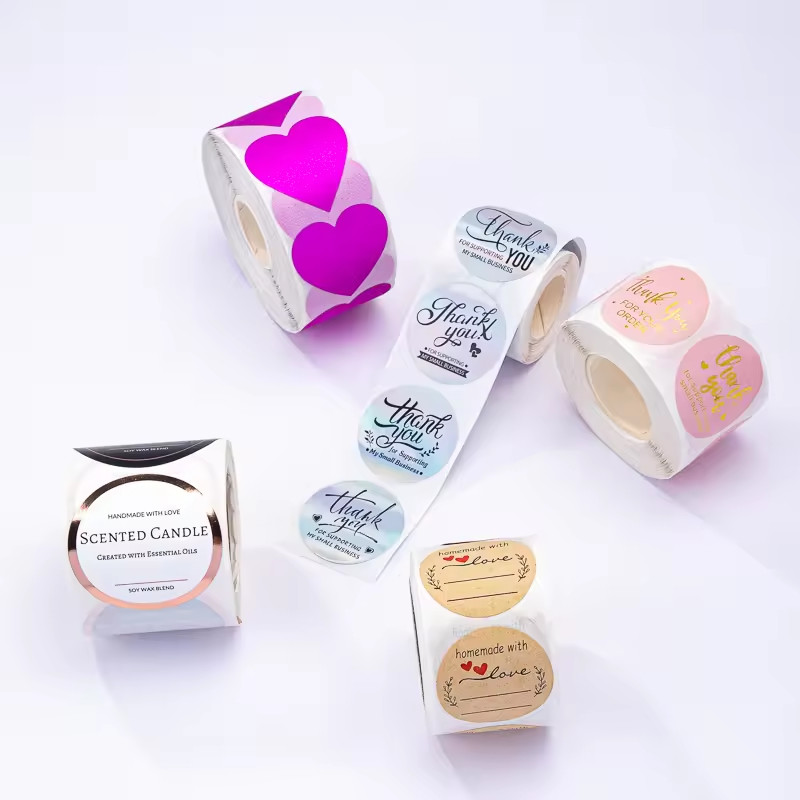 Packaging Synthetic Label Paper Sticker Roll Round Circle Waterproof