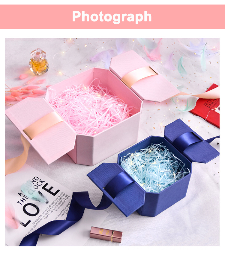 Custom Packaging Box Luxury Wedding Gift Box Heart Shape Cardboard Gift Box With Ribbon