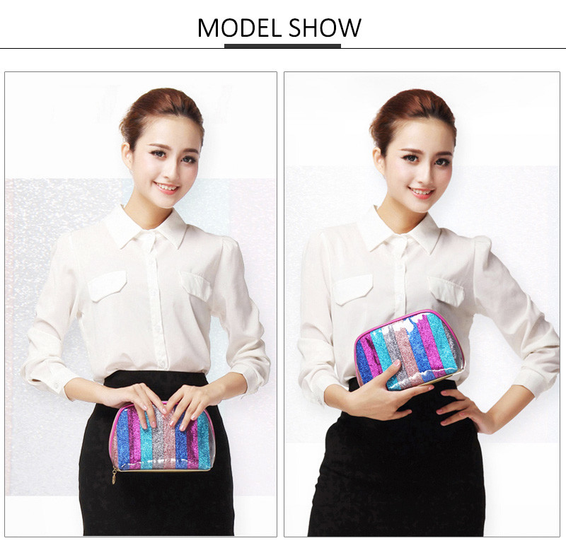 Fashion PU Waterproof Beauty Shiny Makeup Bag