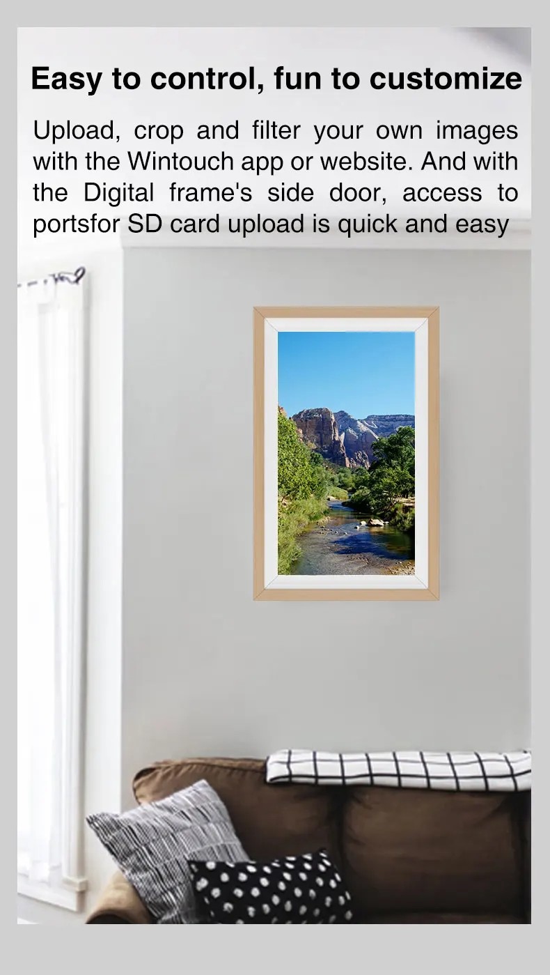 2K FHD Display Digital Painting Photo Frame For Home Wall Mount