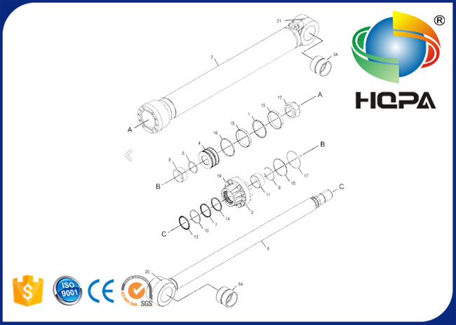 225-4646 331-9328 379-9497 518-5140 Boom Cylinder Seal Kit for E345C