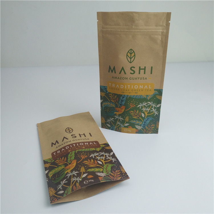 Food Kraft Compostable Heat Seal Bags Eco Friendly Digital Printing Custom Logo Packaging