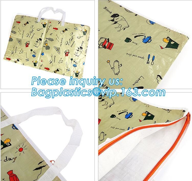Custom Huge Luggage PP Woven Bag With Zipper Lock,PP Woven Shopping Bag,Factory customized cheap laminated pp woven shop