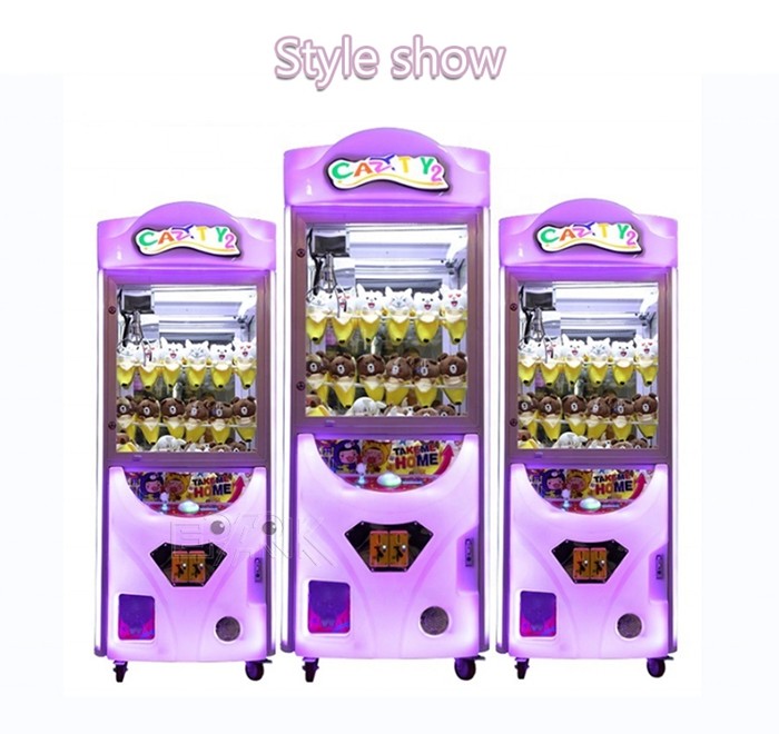 Amusement Park Coin Operated Crazy Toy 2 Doll Claw Machine Crane Machine