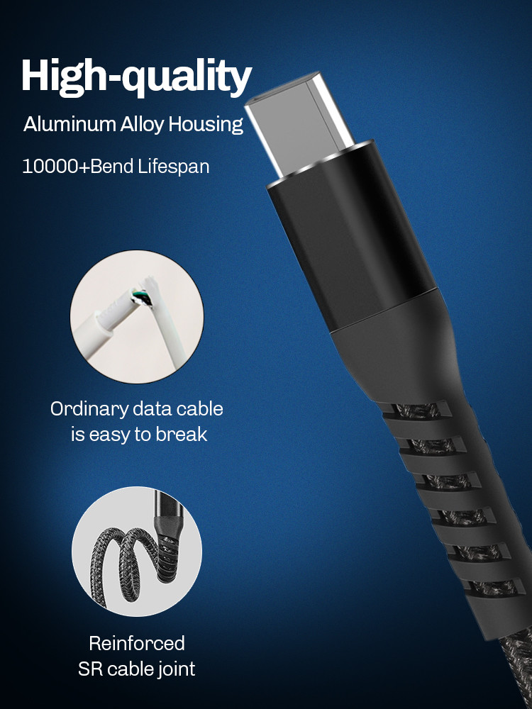 3A PD 18W Multifunctional USB Cable 2 In 1 Type C Fast Charger
