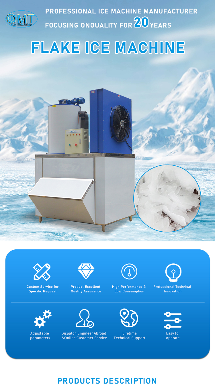 10.84kw Power Ice Flake Maker Machine Large Capacity 3ton Automatic Control