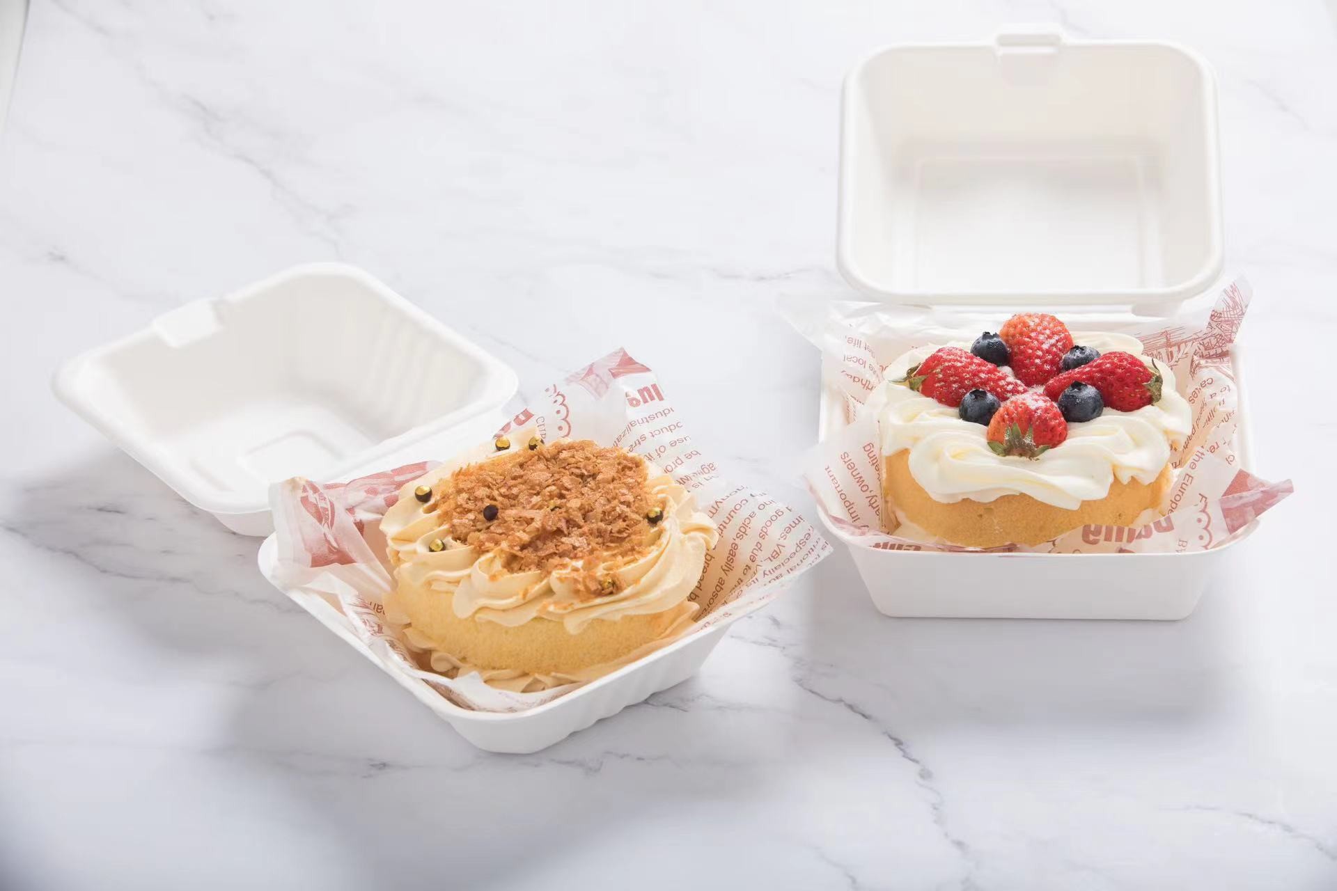 Disposable Compostable Bagasse Hamburger Box Various Sizes Oil Proof
