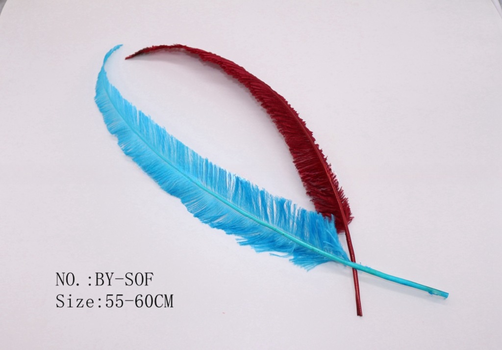 45-50cm Hat Making Millinery Feather , Nandu Plumes Striped Ostrich Feather