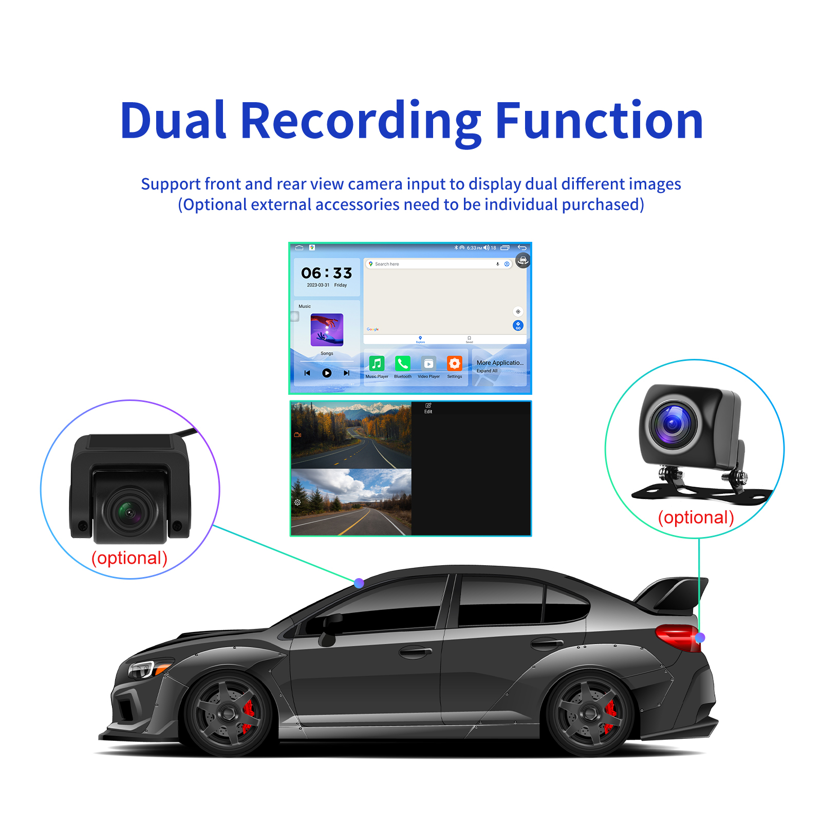 Dashboard Placement 10 Inch 2.5D-IPS Screen Car Radio with Bluetooth and Navigation GPS