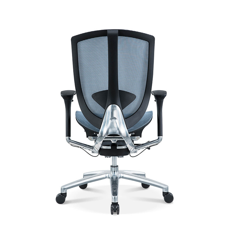 High End Blue Mid-back Mesh Office Chair With Adjustable Armrests