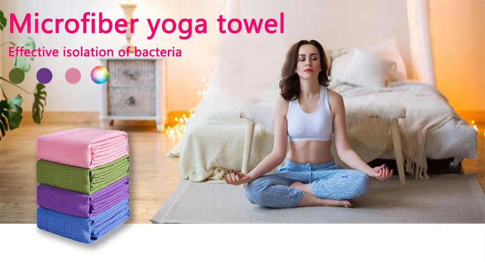 Wholesale Eco-friendly Yoga Towel Anti Slip Quick Dry Custom Colourful Natural Microfiber Yoga Mat Towel