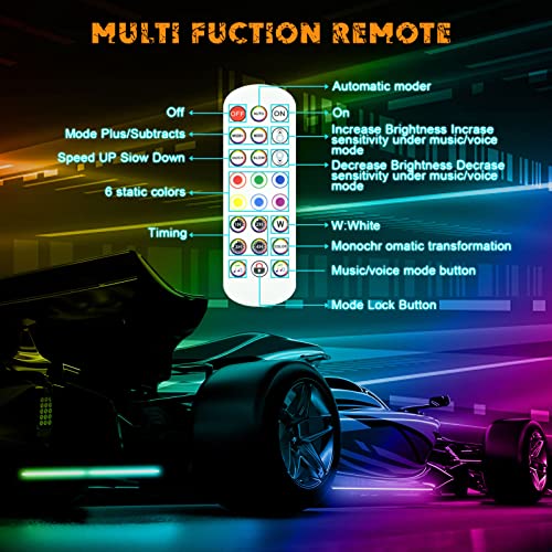 Multi Color Chasing Neon Light Kit with Remote Control and 50000 Hours Working Time
