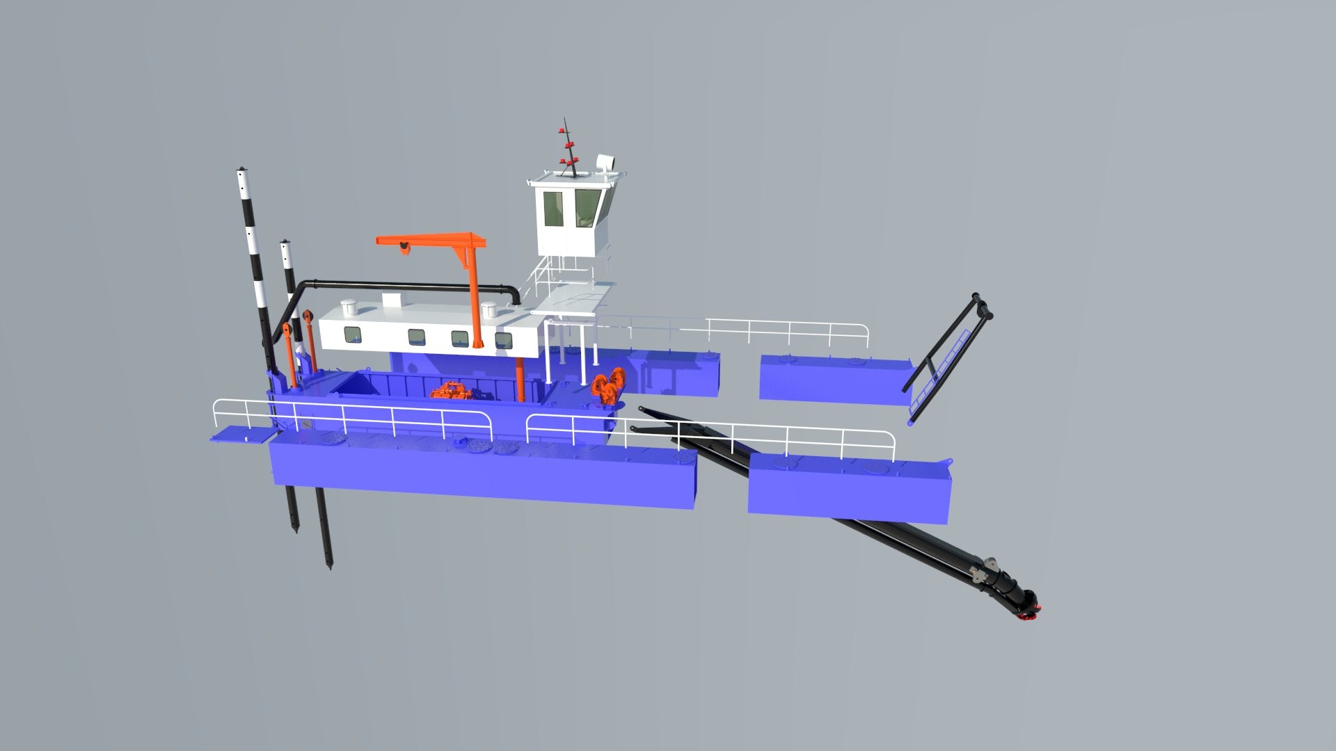 Carbon Steel 39m 4000m3 River Dredger Machine With Jet Suction Pump