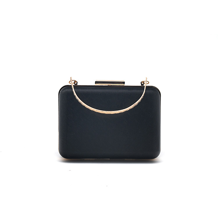 Big Block Clasp Square Clamshell Clutch Frame Attached Handle