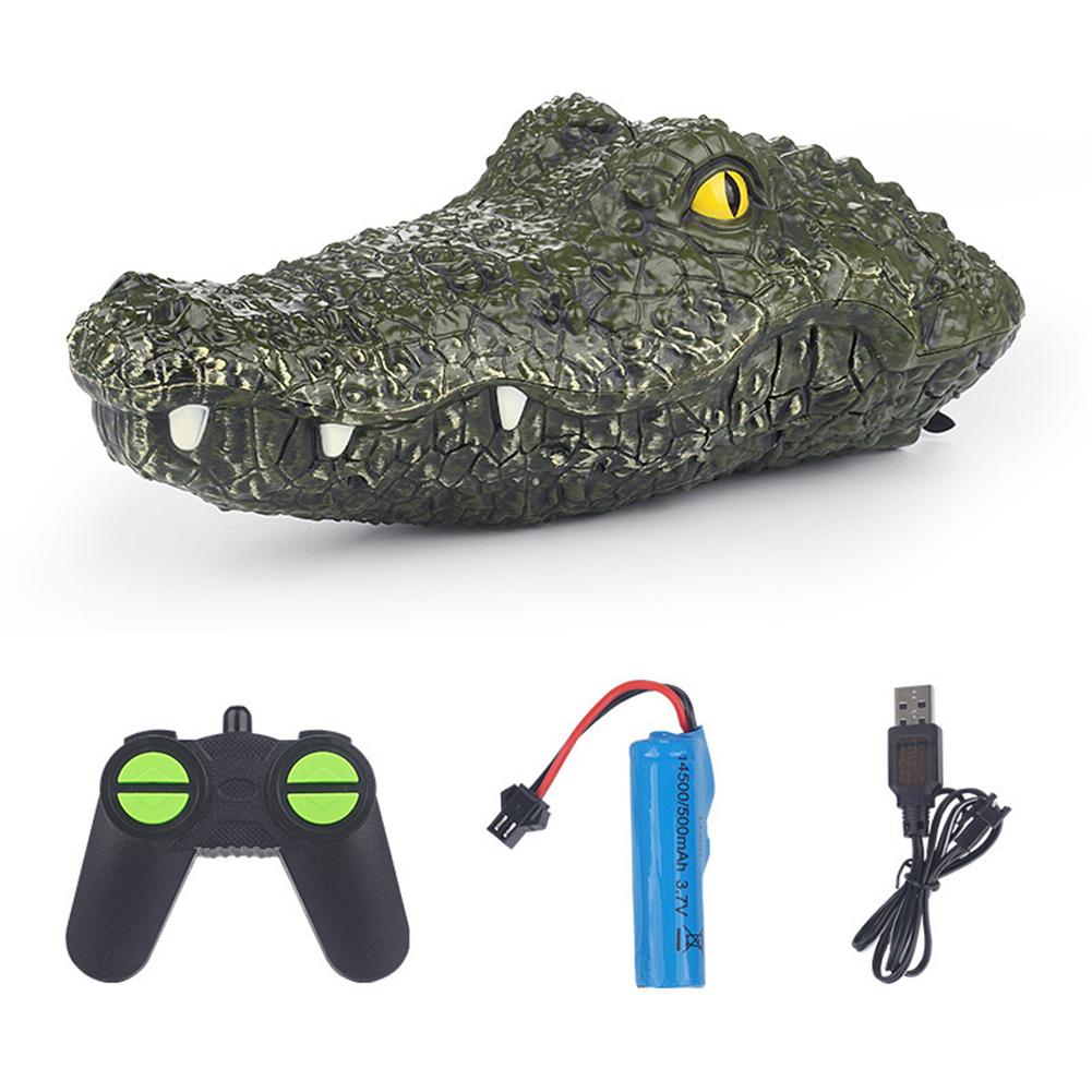 2.4ghz Remote Control RC Boat Simulation RC Crocodile Head Army Color