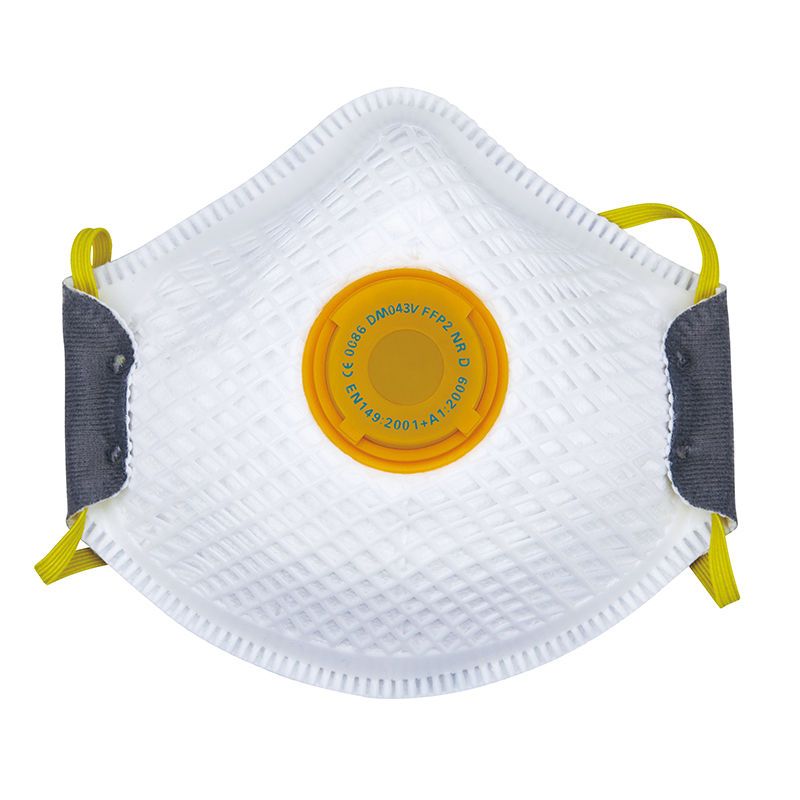 DM043V -3 Valved Respirator Anti Dust Face Mask with Air Filter for Construction Cleaning