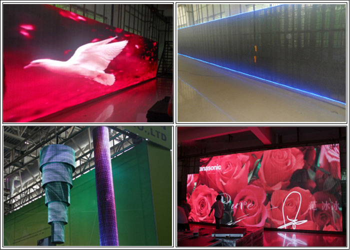 Aluminum Cabinet Large Led Screen Curtain , Led Panel Screen Evironment Protection