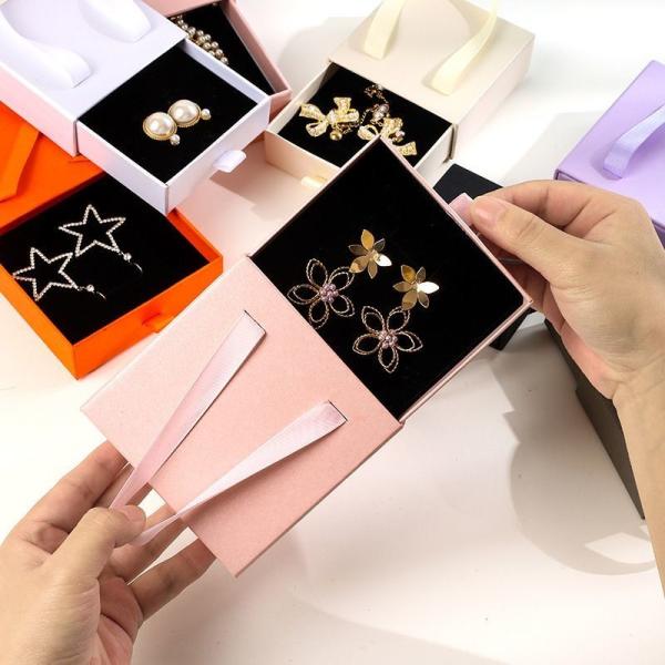 Foam Insert Paperboard Jewelry Boxes Packaging Jewelry Gift Box Two Sided
