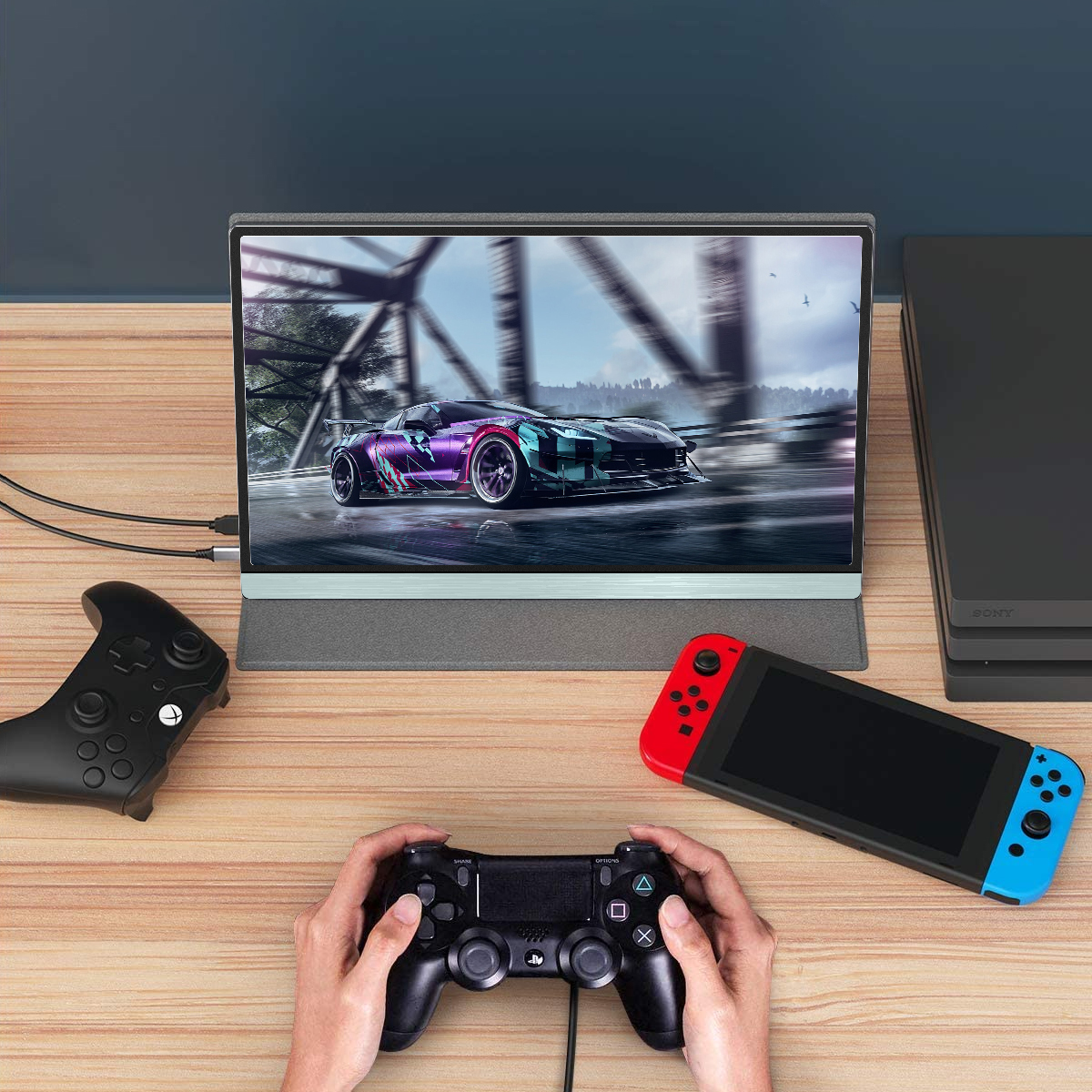PS5 Gaming 13.3inch Portable Monitor SRGB USB Type C Laptop Dual Screen