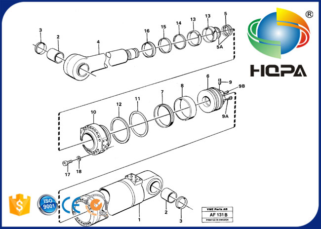 11990348 VOE11990348 Tilt Cylinder Seal Kit for VOLVO L150, L150C VOLVO BM, L150C, L150D