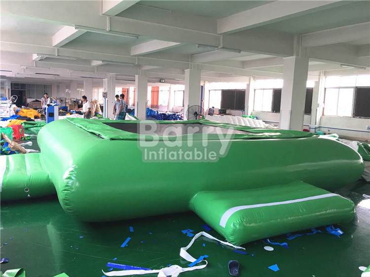 Green Inflatable Water Toys Water Trampoline For Floating Water Park Equipment