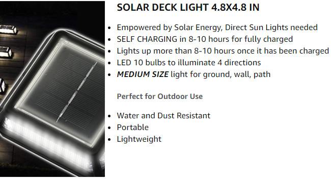 Garden Walkway 222Lbs Road Safety Accessories Solar Road Stud Light For Deck Step Stair
