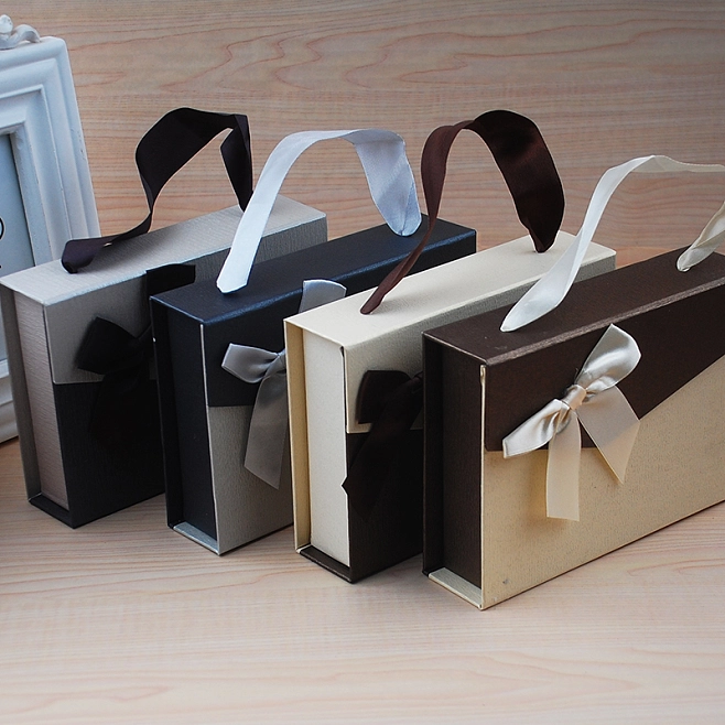 Gold Hot Stamping Logo Rectangle Candy Drawer Wedding Favor Box for Chocolate Display