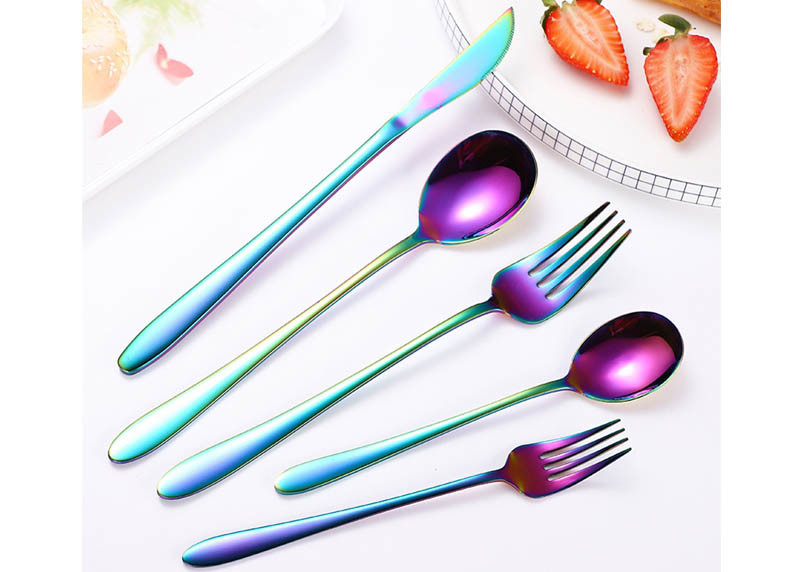 Five Piece Kitchen Household Items Western Stainless Steel Fork And Spoon Set Gift Box
