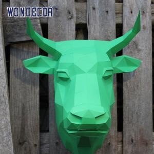  Geometric Wall Mounted Metal Sculpture Animal Head Cow Head Bronze Carving Manufactures