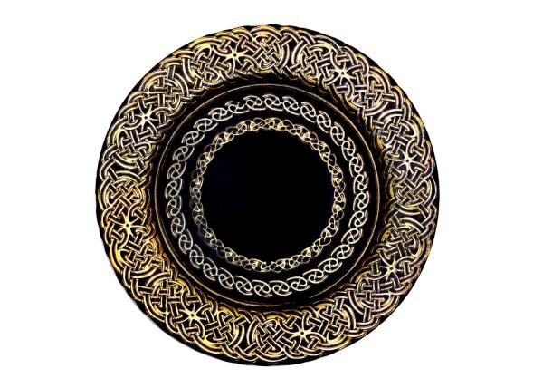 Centrifugal Casting Embossed Round Crystal Glass Plates Retro Design