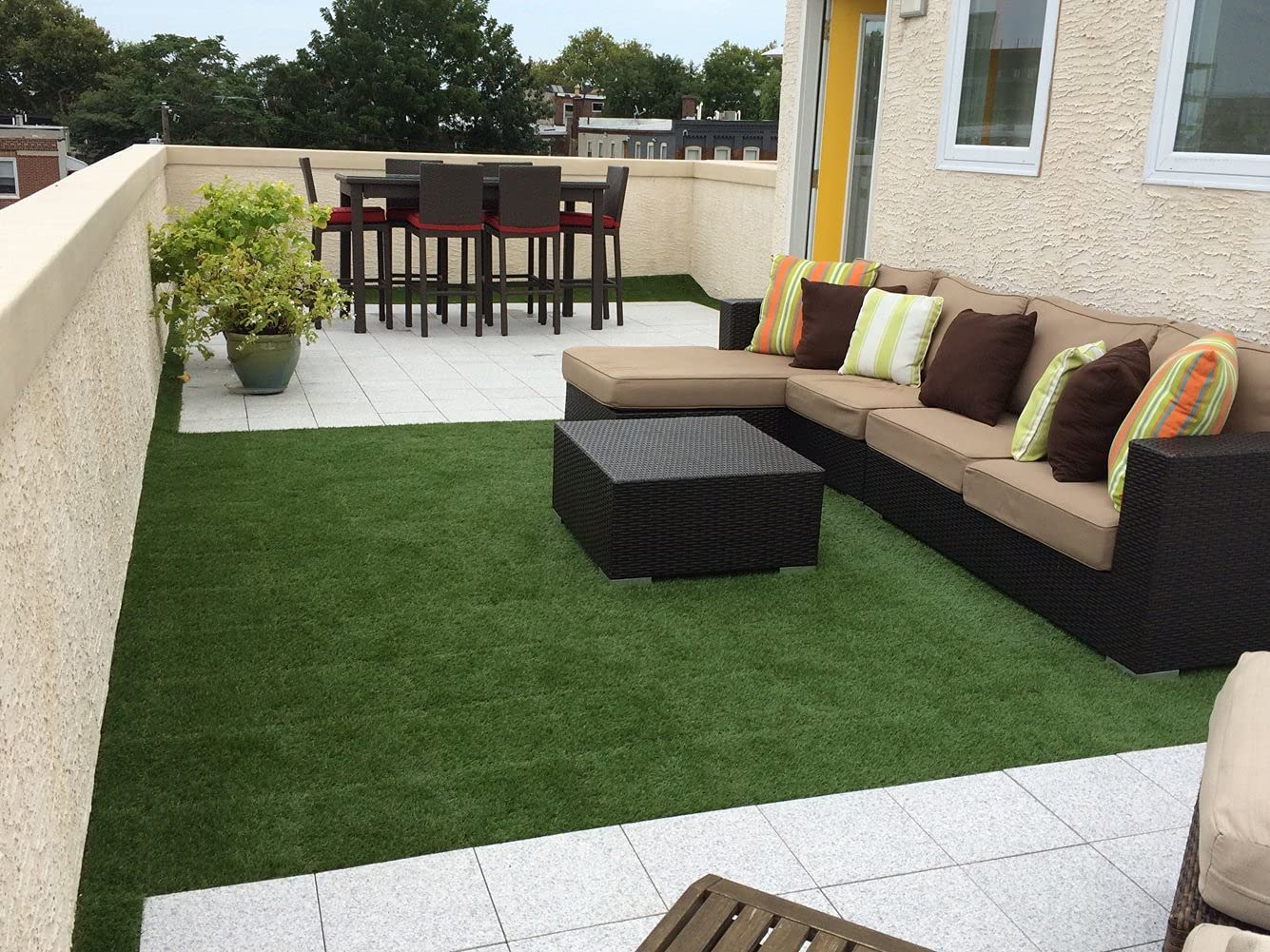 18mm 50mm Artificial Putting Green 30x30 Interlocking Grass Deck Tiles