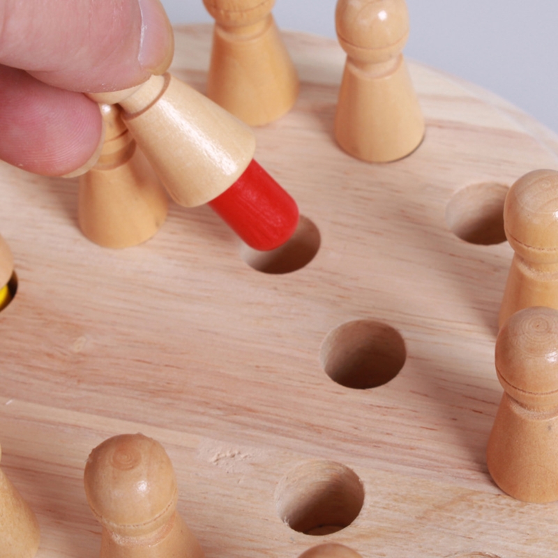 1.6in Wooden Toys Memory Chess Block 4cm Wooden Memory Matchstick Chess