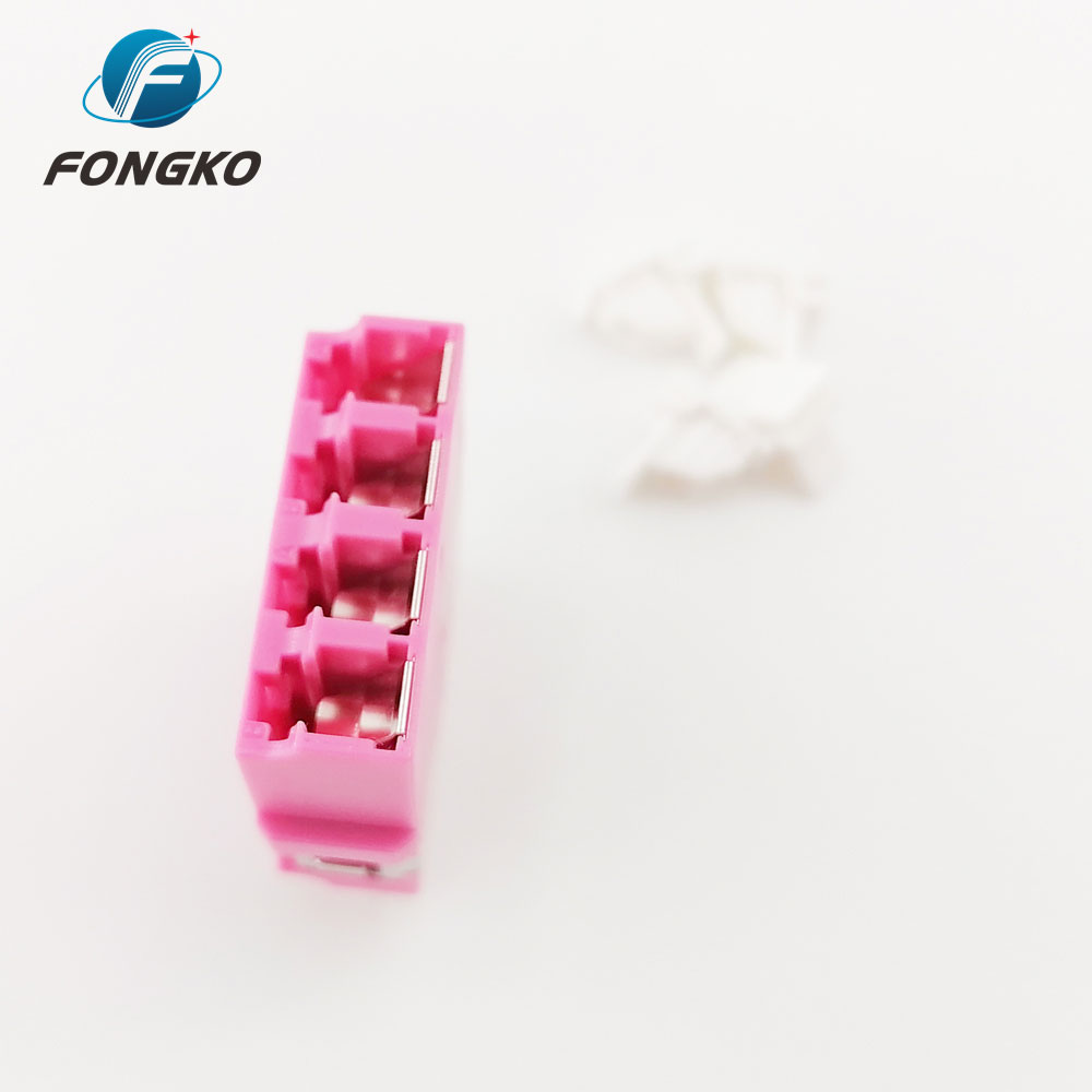 LC OM4 Pink Quad Fiber Optic Adapter With Auto Shutter 850nm