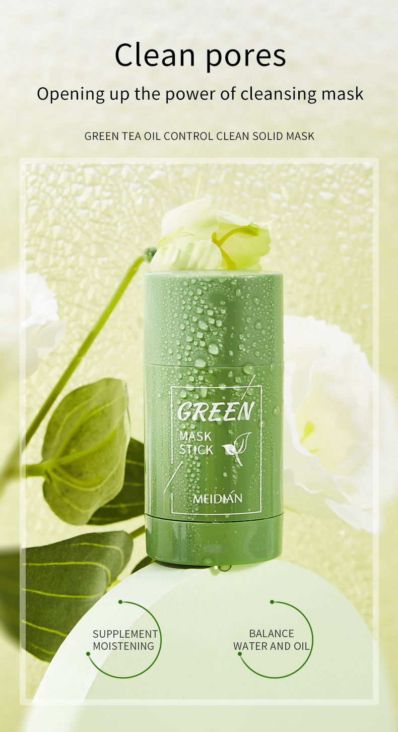 High Quality Green Tea Deep Cleanse Maskl Cleansing Facial Mask Stick Oil Control Acne Relief 40g Home Use