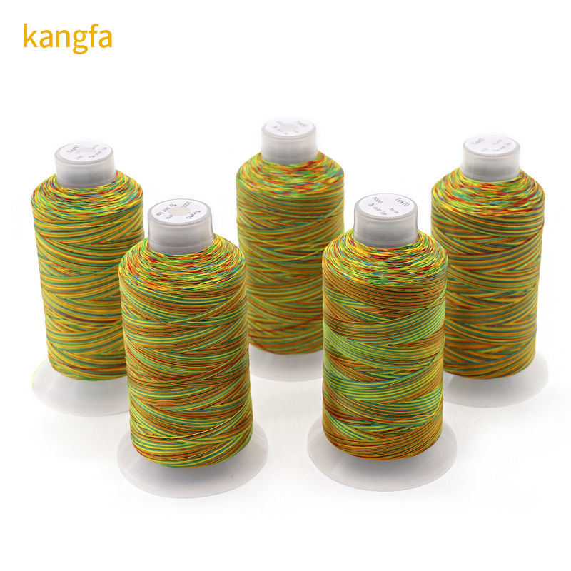 Eco-Friendly Kangfa Tex70 Sewing Thread 100% Polyester Rainbow Yarn Count 120D-1680D