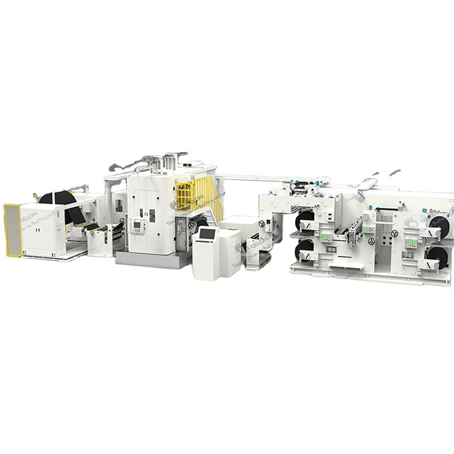 Battery Production machine continuous hydraulic electrode calendaring and slitting all in one machine