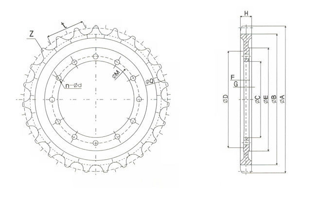 Sprocket D7G/D7H JS140 Forging Bulldozer Sprocket D4D D7G Dozer Segment For Heavy Industry