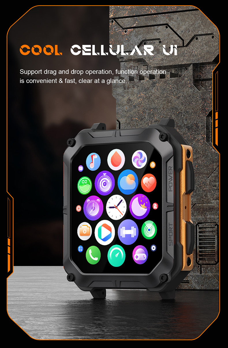 C20 Pro Large Capacity Configuration Watches Wrist Smartphone Digital 1.83inch Smartwatch
