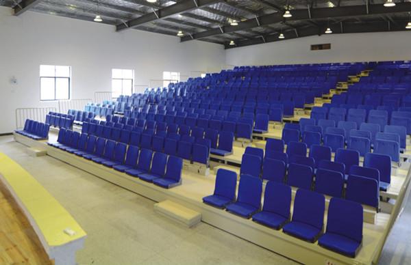 HDPE Chair Indoor Bleacher Seating / Telescopic Seating Systems 260mm Step