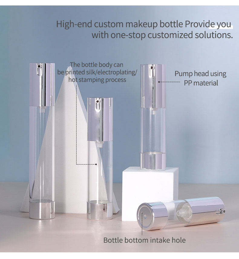 15ml 30ml 50ml Shampoo Lotion Bottle Transparent Plastic Oil Jar Airless For Skincare