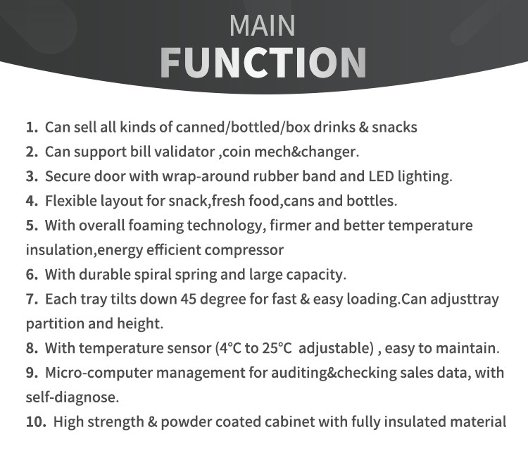 Meguiar Winter Hot Drink Snack POP Vending Machine With Smart System And E-Wallet