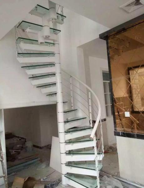 Spiral StaircaseVH02S Spiral Stainless Steel Stair Tread Beech Glass Handrail
