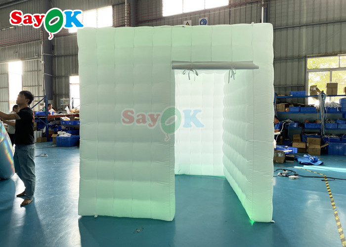Wholesale White Inflatable LED Photo Booth Portable Inflatable Square Single Door Photo Booth