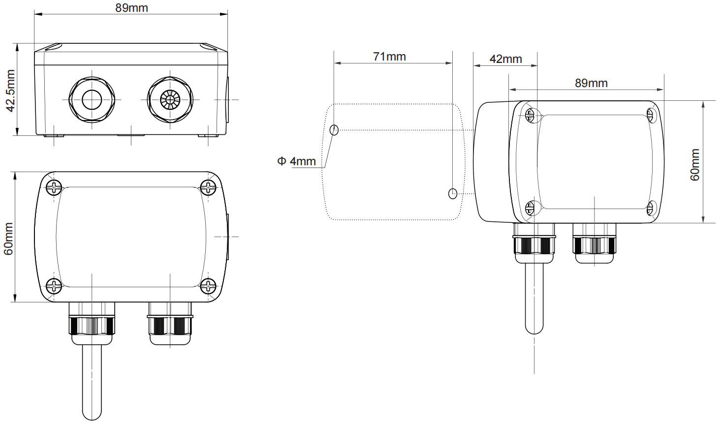 IP65 Temperature Sensor For Ventilation System