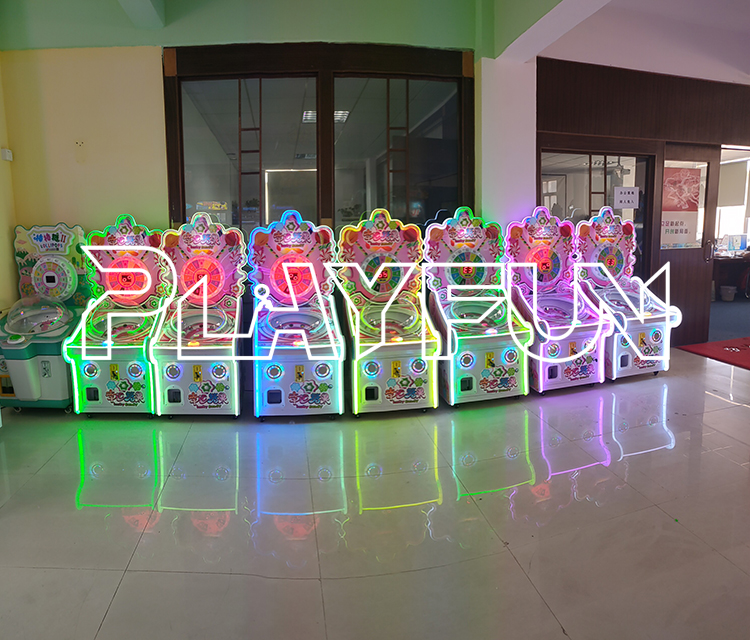 Playfun Shopping Market Kids Lucky Candy Lollypop Chup Chus Arcade Veding Coin Operated Gift Machine Arcade Game Coin Pusher