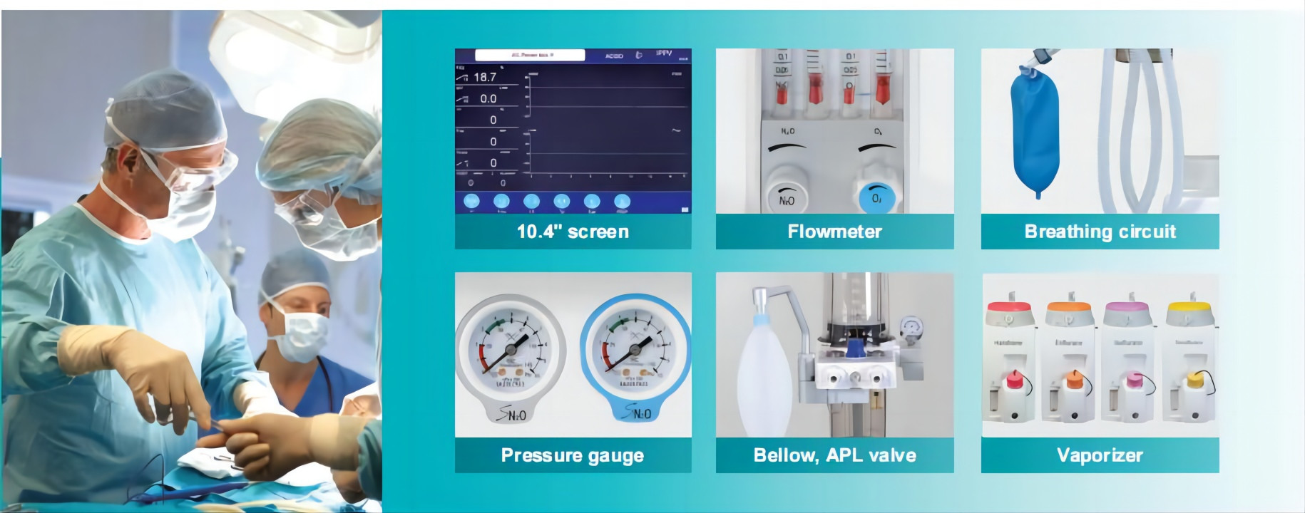Adult And Pediatric General Anesthesia Machine S6500A Anaesthesia Ventilator