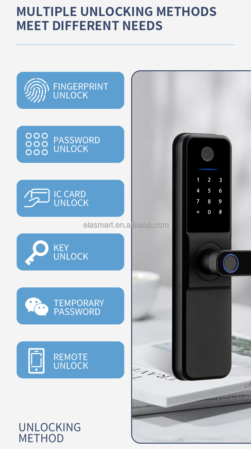 WiFi Fingerprint Door Lock Aluminum Alloy Smart BLE Door Lock