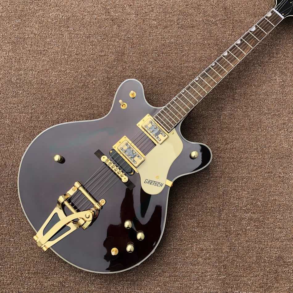 Custom Grand Double Convex Surface Electric Guitar Big Tremolo Rosewood Fingerboard in Wine Red