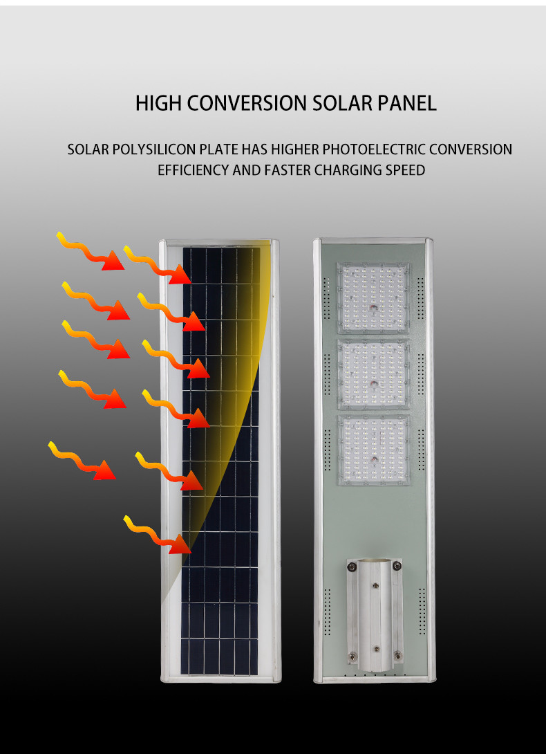 Automatic Integrated LED Solar Street Light 200 Watt 4 Heads 1070x220x50mm