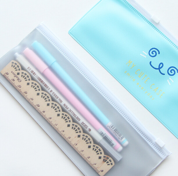 Leather PVC Promotional Bag Customized Color For Pencil Stationery